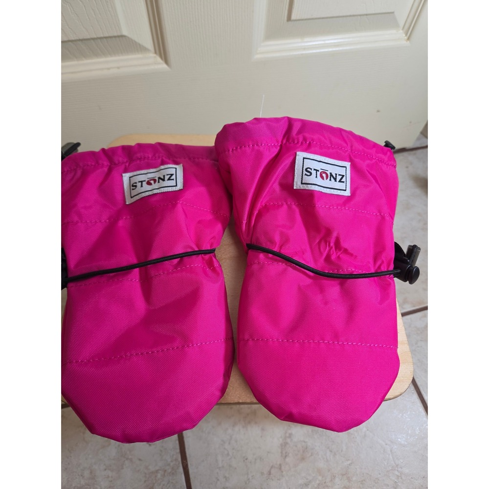 Stonz Baby Mittens Pink Winter Snow Mitts Adjustable 12-24 Months